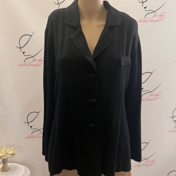 Sha Sha. Size Large Shacket. Black Comfy Unlined Whimsigoth. Tie Back. B122 - Picture 1 of 6